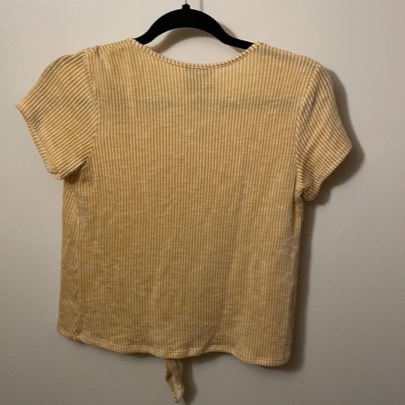 Anthropologie W5 yellow ribbed button up crop top - Size S - Picture 4 of 4